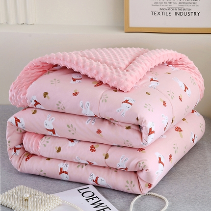 欧朵 2023新款豆豆夏被冬被被子被芯 粉小兔