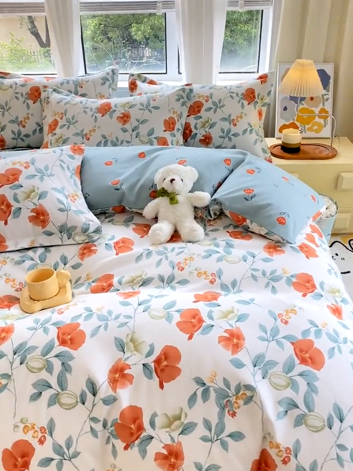 91家纺网 家纺一手货源 找家纺 艾橙家纺 2023新款秋冬新款140g植物羊绒磨毛四件套 曼歌雅韵