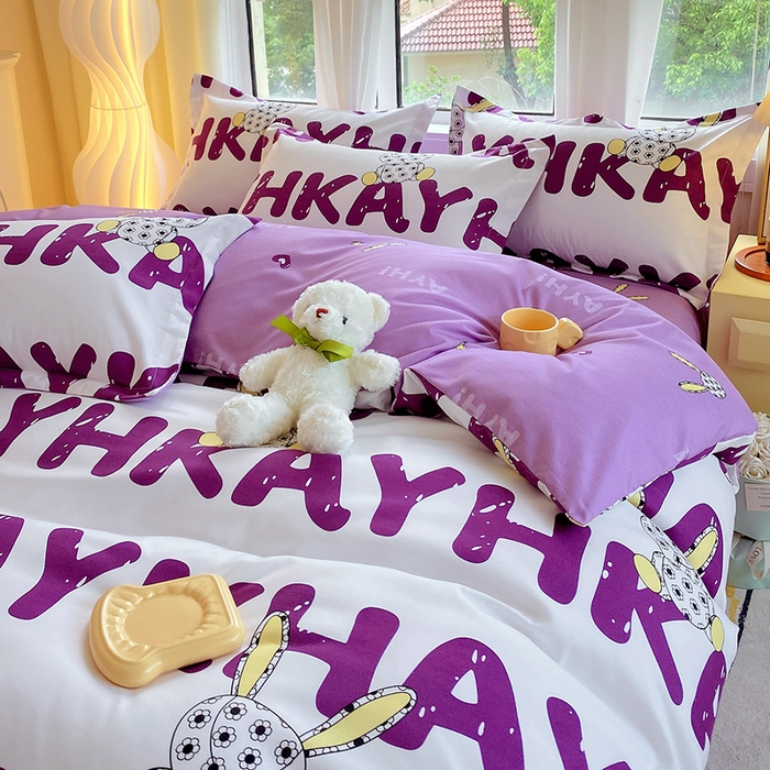 91家纺网 家纺一手货源 找家纺 艾橙家纺 2023新款秋冬新款140g植物羊绒磨毛四件套 班尼日记