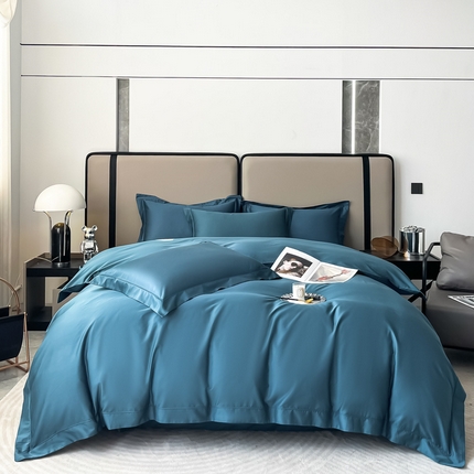 91家纺网 家纺一手货源 找家纺 （总）嘉汀兰家居 2023秋冬新品100支双股长绒棉埋绳纯色四件套-卡西欧系列