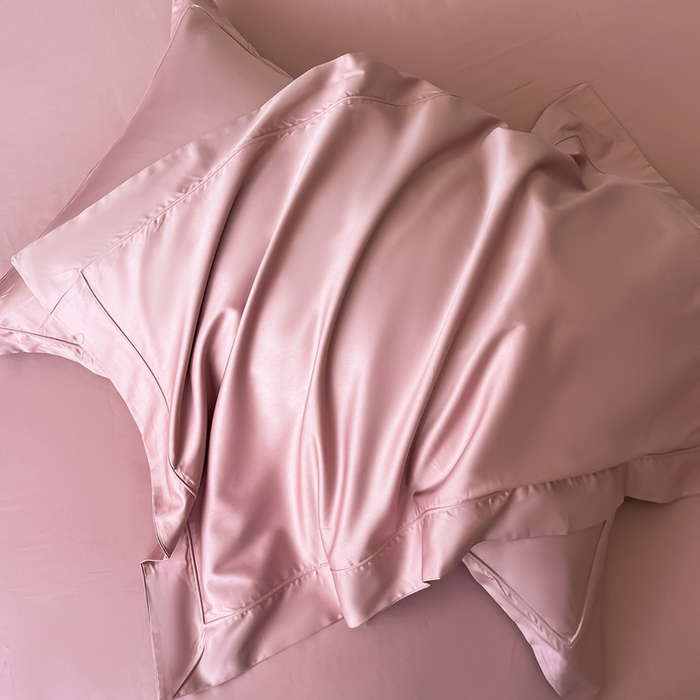 91家纺网 家纺一手货源 找家纺 嘉汀兰家居 2023秋冬新品100支双股长绒棉埋绳纯色四件套-卡西欧系列 浆果色