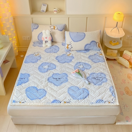 澳梵家居 2023新款豆豆绒夹棉床护垫 爱的抱抱