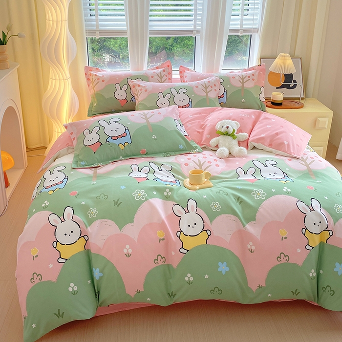 91家纺网 家纺一手货源 找家纺 艾橙家纺 2023新款秋冬新款140g植物羊绒磨毛四件套 开心日记