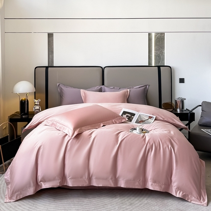 91家纺网 家纺一手货源 找家纺 （总）嘉汀兰家居 2023秋冬新品100支双股长绒棉埋绳纯色四件套-卡西欧系列