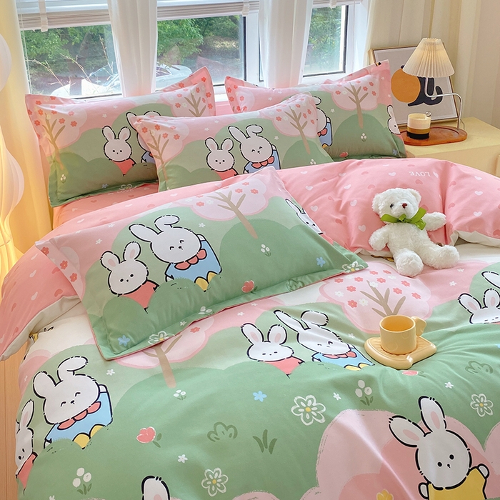 91家纺网 家纺一手货源 找家纺 艾橙家纺 2023新款秋冬新款140g植物羊绒磨毛四件套 开心日记