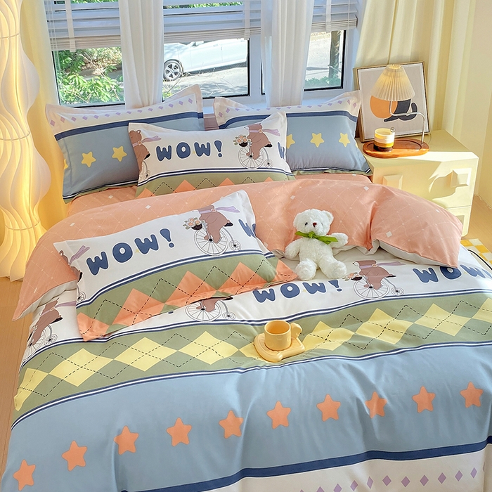 91家纺网 家纺一手货源 找家纺 艾橙家纺 2023新款秋冬新款140g植物羊绒磨毛四件套 欢乐假日