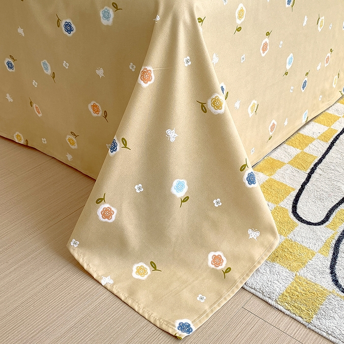 91家纺网 家纺一手货源 找家纺 艾橙家纺 2023新款秋冬新款140g植物羊绒磨毛四件套 花儿乐团