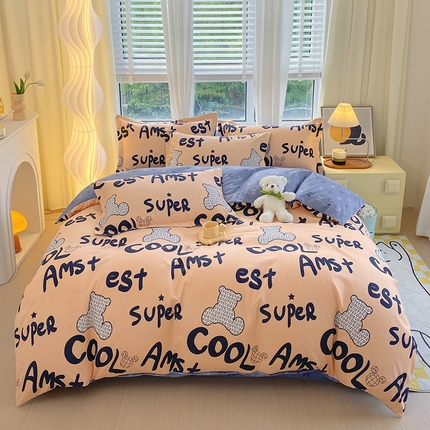 91家纺网 家纺一手货源 找家纺 （总）艾橙家纺 2023新款秋冬新款140g植物羊绒磨毛四件套