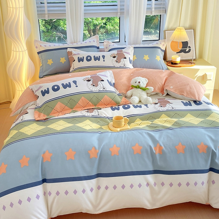 91家纺网 家纺一手货源 找家纺 艾橙家纺 2023新款秋冬新款140g植物羊绒磨毛四件套 欢乐假日