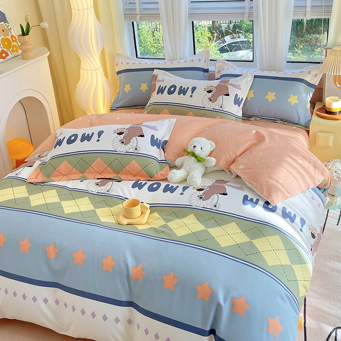 91家纺网 家纺一手货源 找家纺 艾橙家纺 2023新款秋冬新款140g植物羊绒磨毛四件套 欢乐假日