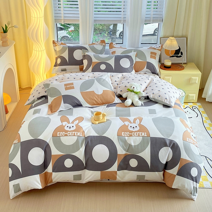 91家纺网 家纺一手货源 找家纺 艾橙家纺 2023新款秋冬新款140g植物羊绒磨毛四件套 萌宠日记