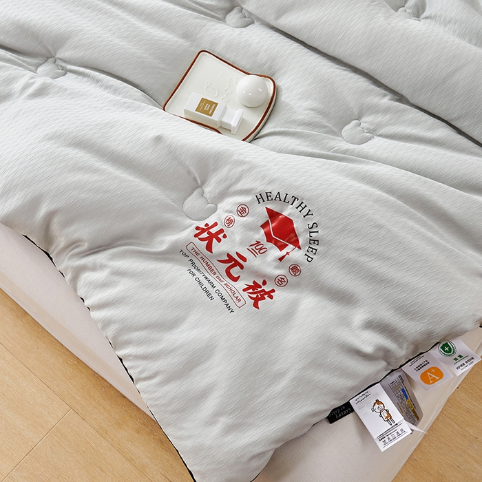 91家纺网 家纺一手货源 找家纺 丽卡家纺 2023新款澳棉提花状元被冬被 火山灰