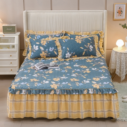 91家纺网 家纺一手货源 找家纺 （总）爱妮玖玖家纺 2023新款韩式夹棉床裙