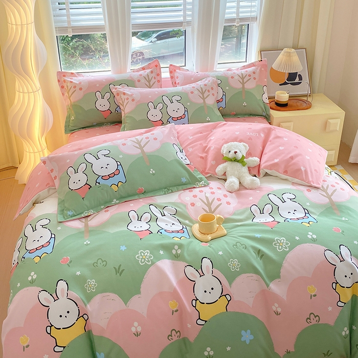 91家纺网 家纺一手货源 找家纺 艾橙家纺 2023新款秋冬新款140g植物羊绒磨毛四件套 开心日记