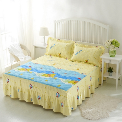 91家纺网 家纺一手货源 找家纺 （总）爱妮玖玖家纺 2023新款AB版普款夹棉床裙普通款