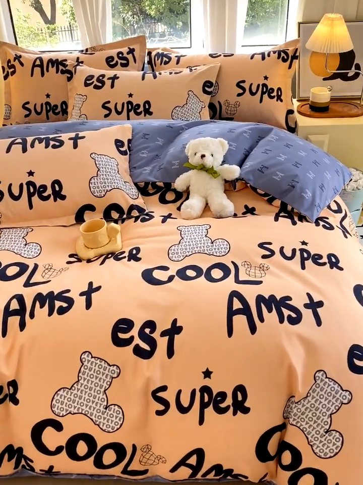 91家纺网 家纺一手货源 找家纺 艾橙家纺 2023新款秋冬新款140g植物羊绒磨毛四件套 巴伯瑞