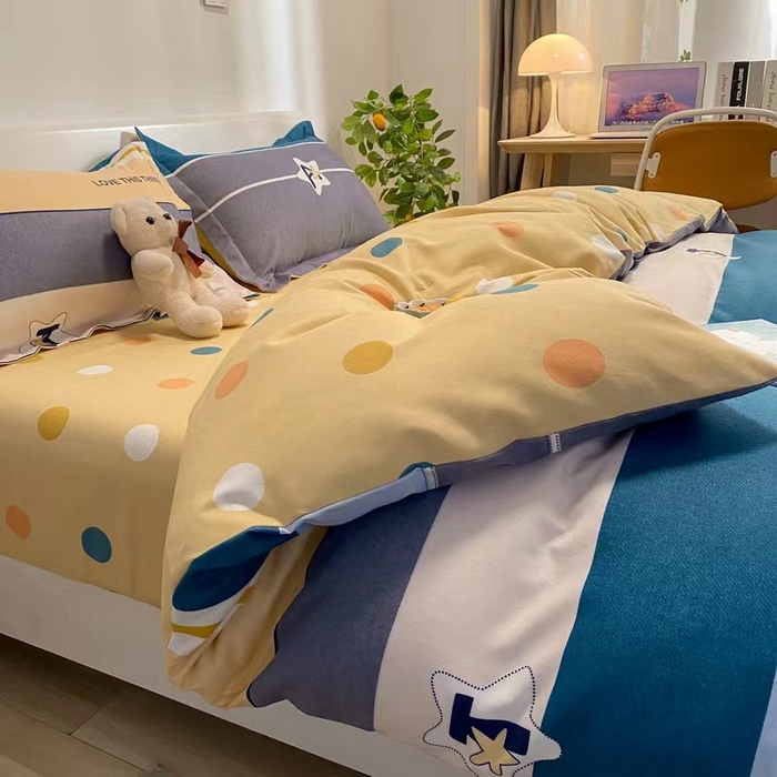 91家纺网 家纺一手货源 找家纺 艾橙家纺 2023新款秋冬新款140g植物羊绒磨毛四件套 西雅图