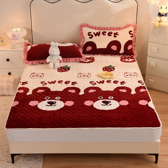 91家纺网 家纺一手货源 找家纺 （总）美达 2025新款A类牛奶绒夹棉床垫（可定制）