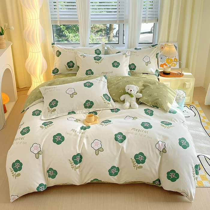 91家纺网 家纺一手货源 找家纺 艾橙家纺 2023新款秋冬新款140g植物羊绒磨毛四件套 丁香玉兰