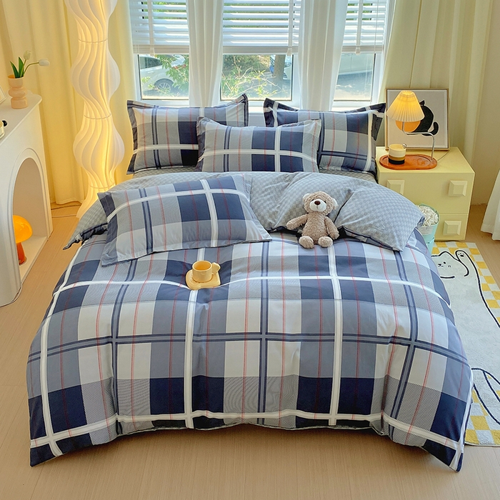 91家纺网 家纺一手货源 找家纺 艾橙家纺 2023新款秋冬新款140g植物羊绒磨毛四件套 伊莎贝尔