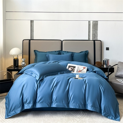 91家纺网 家纺一手货源 找家纺 （总）嘉汀兰家居 2023秋冬新品100支双股长绒棉埋绳纯色四件套-卡西欧系列