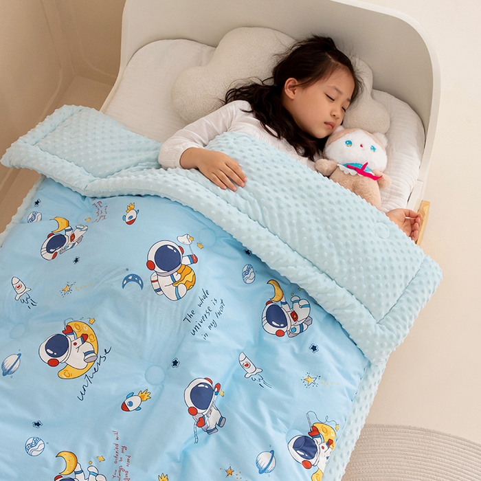 91家纺网 家纺一手货源 找家纺 嗨生活 2023新款全棉儿童被春秋被冬被幼儿园被子豆豆被-一体款 宇航漫步