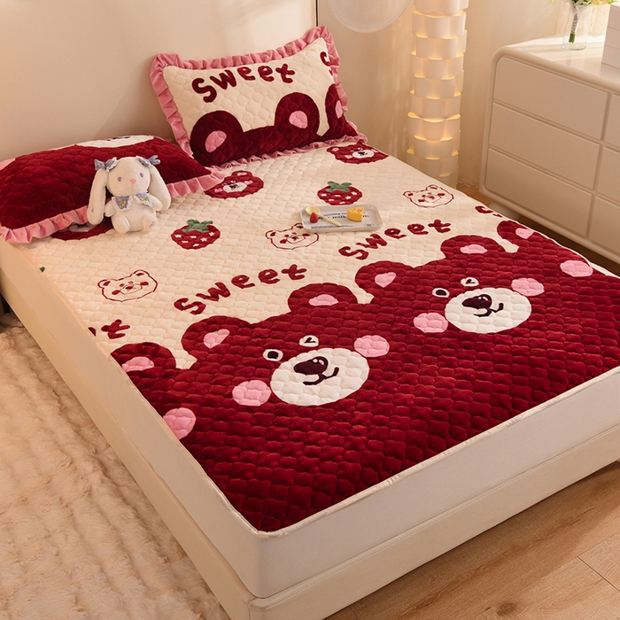 91家纺网 家纺一手货源 找家纺 （总）美达 2025新款A类牛奶绒夹棉床垫（可定制）