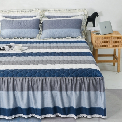 91家纺网 家纺一手货源 找家纺 （总）爱妮玖玖家纺 2023新款小白边夹棉床裙