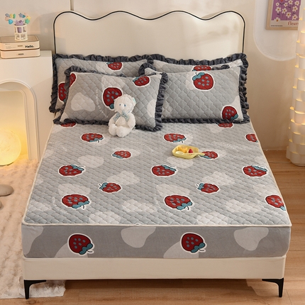 91家纺网 家纺一手货源 找家纺 （总）美达 2025新款A类牛奶绒夹棉床笠（可定制）