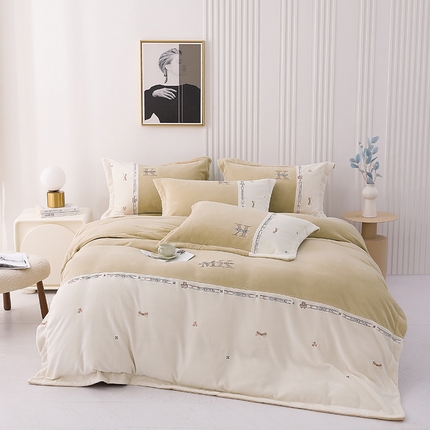 91家纺网 家纺一手货源 找家纺 （总）寐时代 2023新款230克A类全消光牛奶绒工艺款四件套