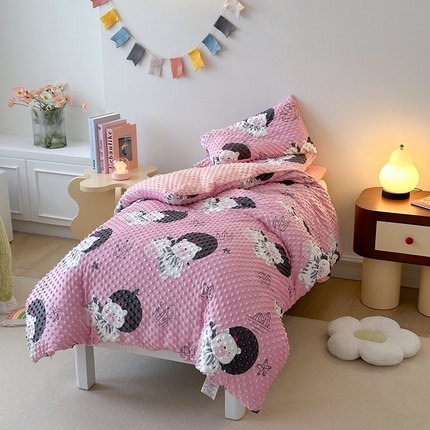 91家纺网 家纺一手货源 找家纺 （总）温宁家纺 2023新款泡泡绒豆豆绒儿童套件系列