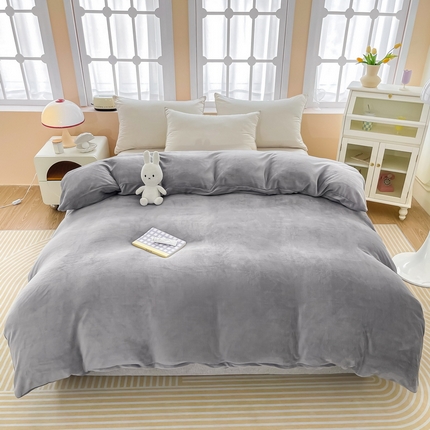 91家纺网 家纺一手货源 找家纺 （总）莎臣豹 2025新款牛奶绒双拼撞色系单被套