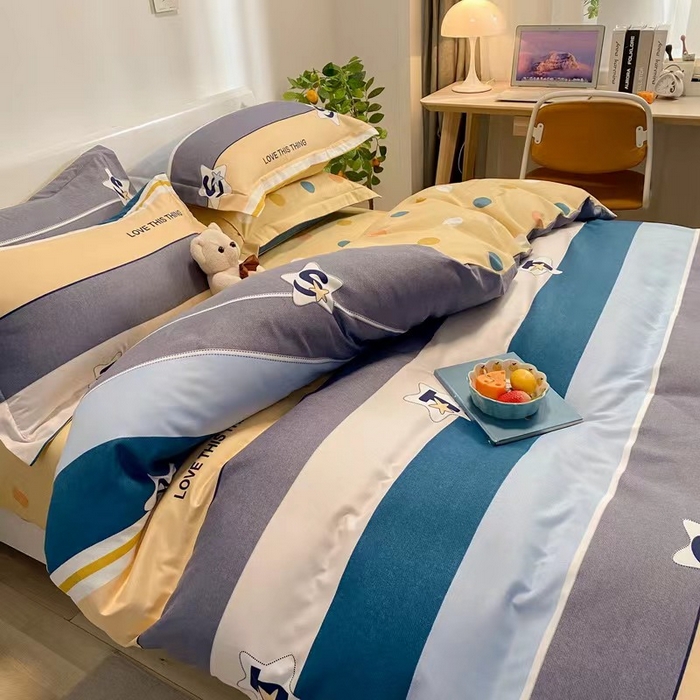 91家纺网 家纺一手货源 找家纺 艾橙家纺 2023新款秋冬新款140g植物羊绒磨毛四件套 西雅图