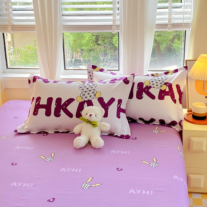 91家纺网 家纺一手货源 找家纺 艾橙家纺 2023新款秋冬新款140g植物羊绒磨毛四件套 班尼日记