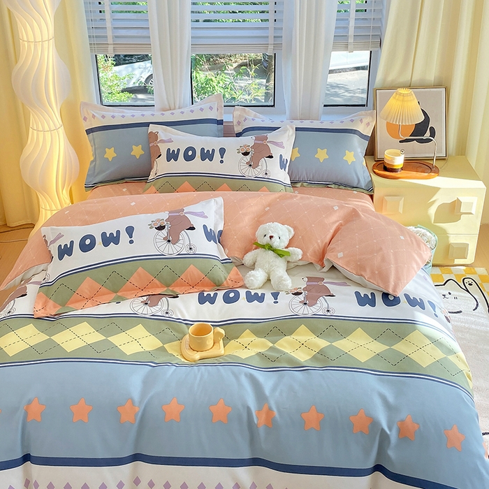 91家纺网 家纺一手货源 找家纺 艾橙家纺 2023新款秋冬新款140g植物羊绒磨毛四件套 欢乐假日