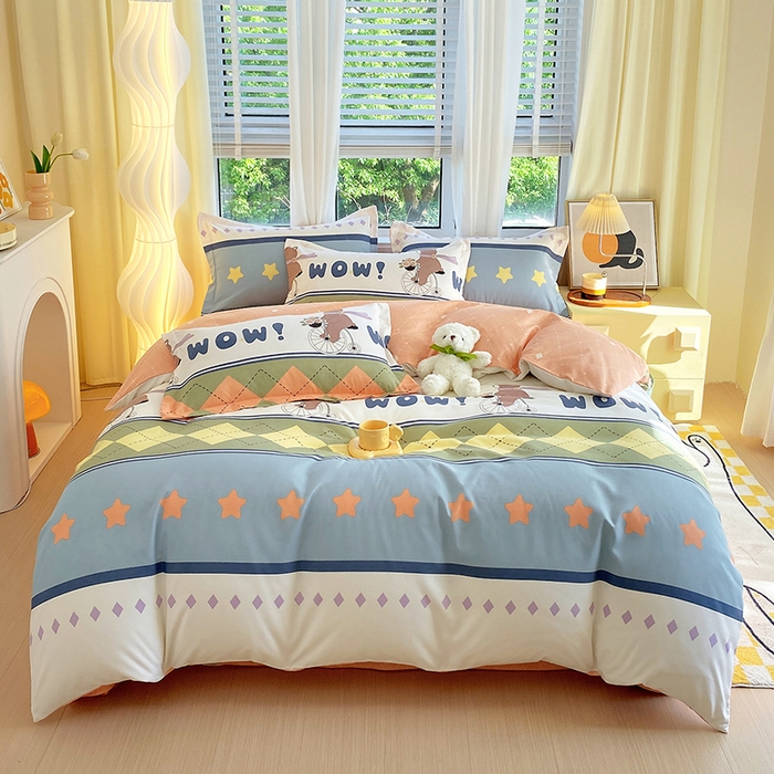 91家纺网 家纺一手货源 找家纺 艾橙家纺 2023新款秋冬新款140g植物羊绒磨毛四件套 欢乐假日