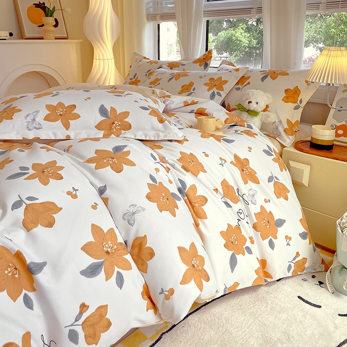 91家纺网 家纺一手货源 找家纺 艾橙家纺 2023新款秋冬新款140g植物羊绒磨毛四件套 城南花开