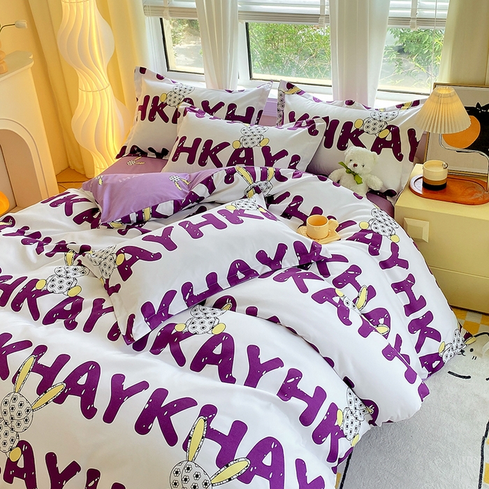 91家纺网 家纺一手货源 找家纺 艾橙家纺 2023新款秋冬新款140g植物羊绒磨毛四件套 班尼日记