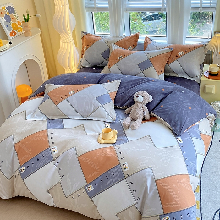 91家纺网 家纺一手货源 找家纺 艾橙家纺 2023新款秋冬新款140g植物羊绒磨毛四件套 街角咖啡