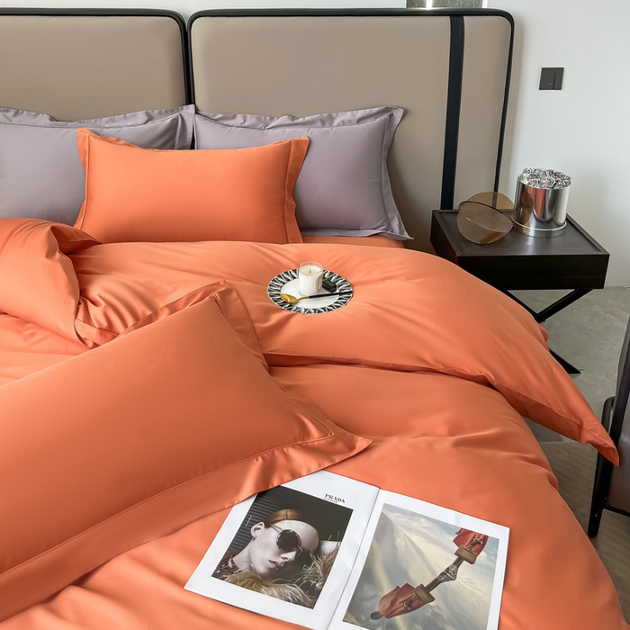 91家纺网 家纺一手货源 找家纺 （总）嘉汀兰家居 2023秋冬新品100支双股长绒棉埋绳纯色四件套-卡西欧系列