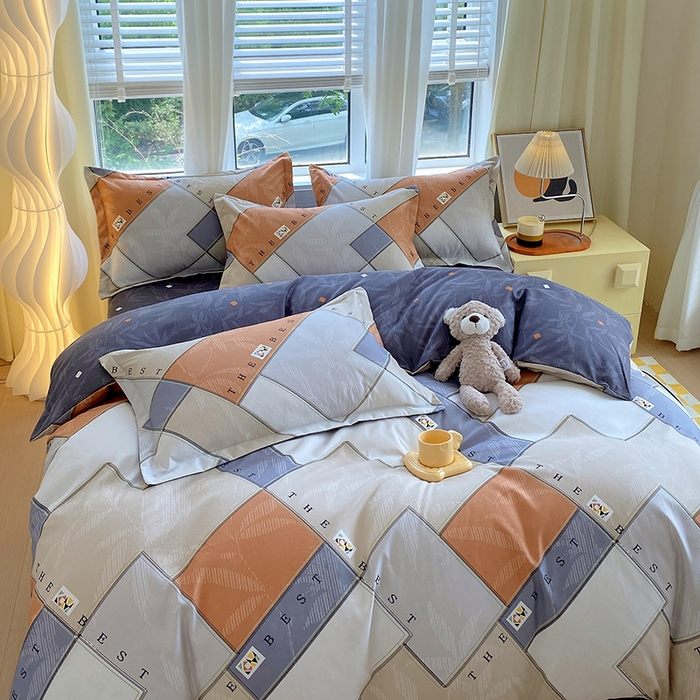 91家纺网 家纺一手货源 找家纺 艾橙家纺 2023新款秋冬新款140g植物羊绒磨毛四件套 街角咖啡