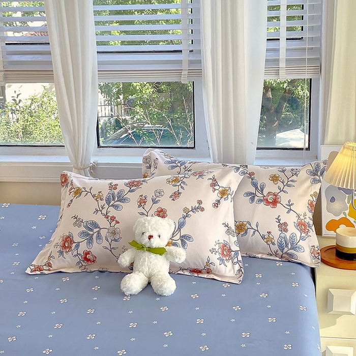 91家纺网 家纺一手货源 找家纺 艾橙家纺 2023新款秋冬新款140g植物羊绒磨毛四件套 明月花影