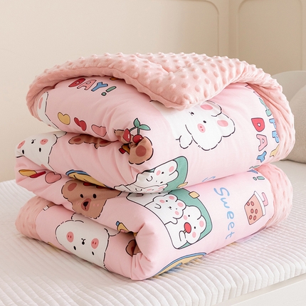 91家纺网 家纺一手货源 找家纺 嗨生活 2023新款全棉儿童被春秋被冬被幼儿园被子豆豆被-一体款 童话乐园
