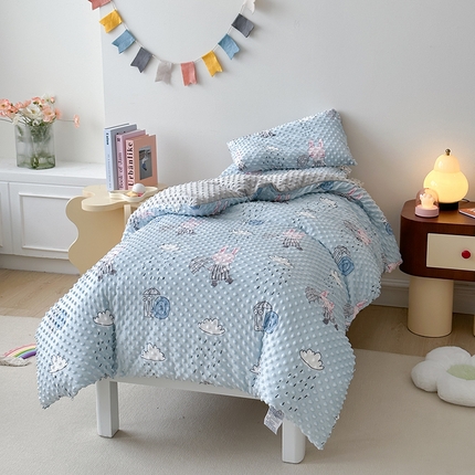 91家纺网 家纺一手货源 找家纺 （总）温宁家纺 2023新款泡泡绒豆豆绒儿童套件系列