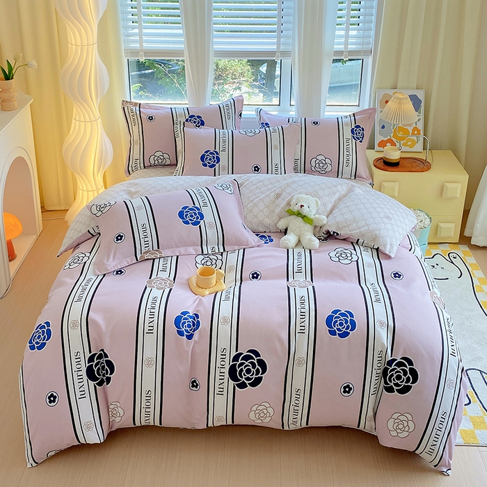 91家纺网 家纺一手货源 找家纺 艾橙家纺 2023新款秋冬新款140g植物羊绒磨毛四件套 香妃爱恋