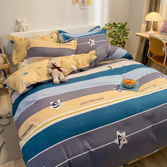 91家纺网 家纺一手货源 找家纺 艾橙家纺 2023新款秋冬新款140g植物羊绒磨毛四件套 西雅图