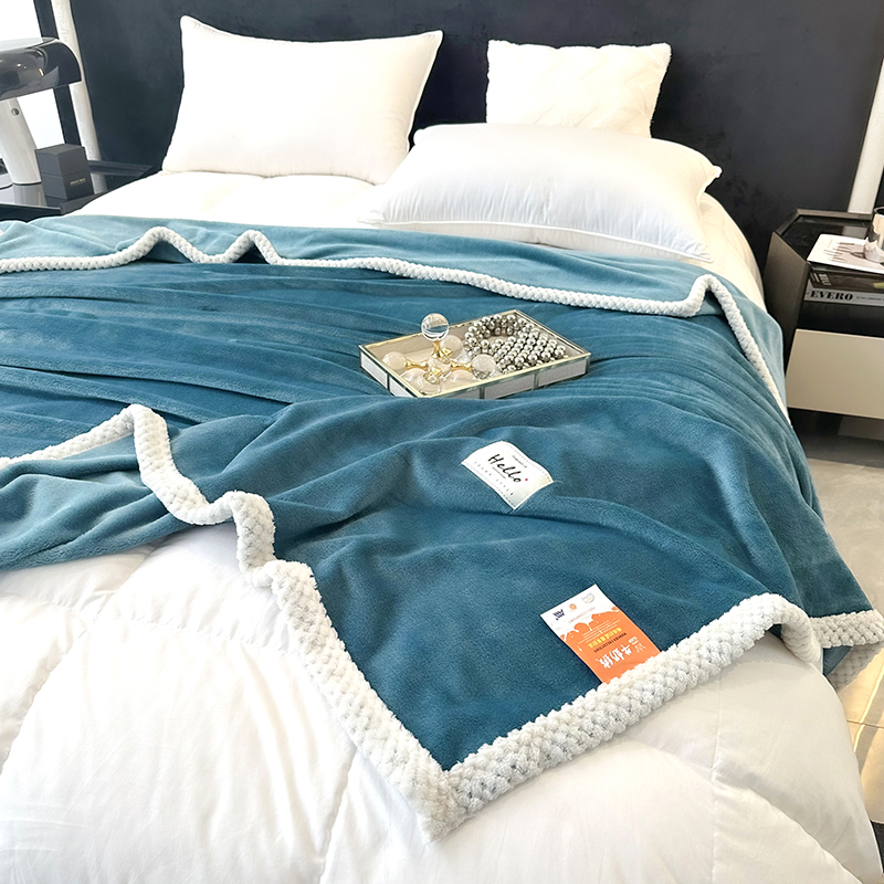 91家纺网 家纺一手货源 找家纺 （总）2023新款400g高克重纯色双面 牛奶绒 毛毯 盖毯毯子