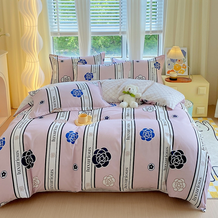 91家纺网 家纺一手货源 找家纺 艾橙家纺 2023新款秋冬新款140g植物羊绒磨毛四件套 香妃爱恋