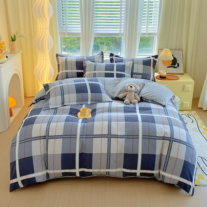 91家纺网 家纺一手货源 找家纺 艾橙家纺 2023新款秋冬新款140g植物羊绒磨毛四件套 伊莎贝尔