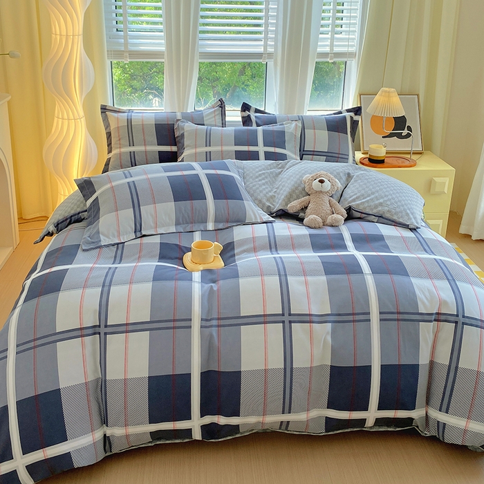 91家纺网 家纺一手货源 找家纺 艾橙家纺 2023新款秋冬新款140g植物羊绒磨毛四件套 伊莎贝尔